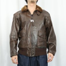 画像2: 40's U.S.NAVY M-422A レザーフライトジャケット SIZE42 (2)