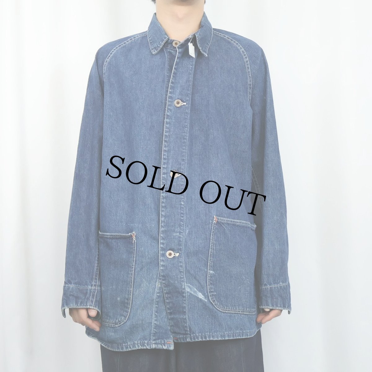 画像2: 40's WWII デニムカバーオール (2)