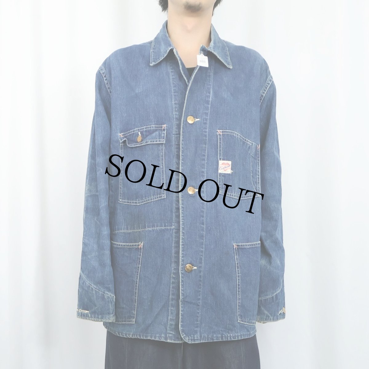 画像2: 40〜50's Carhartt ハートタグ デニムカバーオール (2)