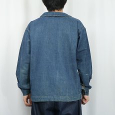 画像3: 40's U.S.NAVY ショールカラー デニムプルオーバージャケット (3)