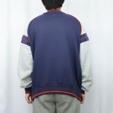 画像3: 80's NIKE 紺タグ ロゴ刺繍 切り替えデザイン スウェットジップジャケット NAVY XL (3)