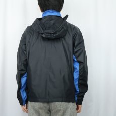 画像3: 80's NIKE 紺タグ ロゴ刺繍 ハーフジップ ナイロンジャケット BLACK M (3)
