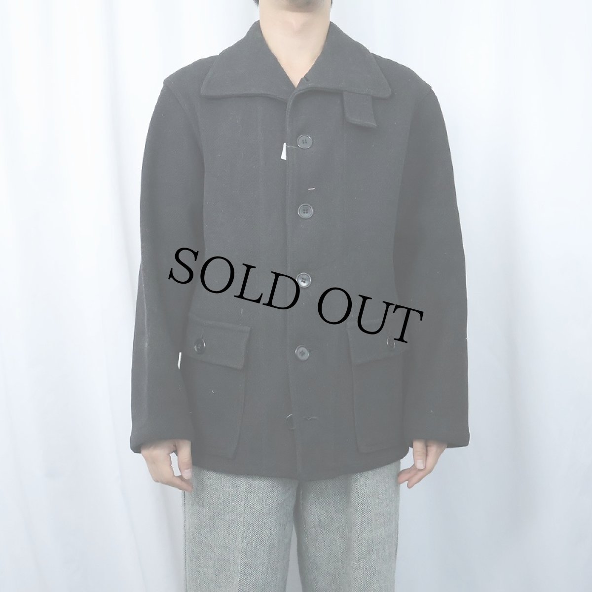 画像2: 40's U.S.NAVY HBT WOOL SUBMARINE JACKET (2)