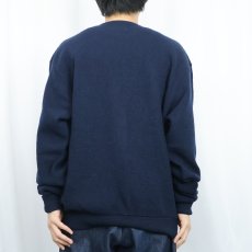 画像3: 80's PENDLETON USA製 ウールニットカーディガン NAVY XL (3)