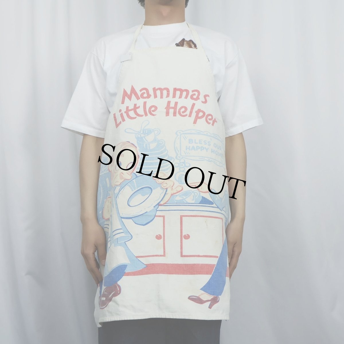 画像2: 50〜60's "Mammas Little Helper" コットンプリントエプロン (2)