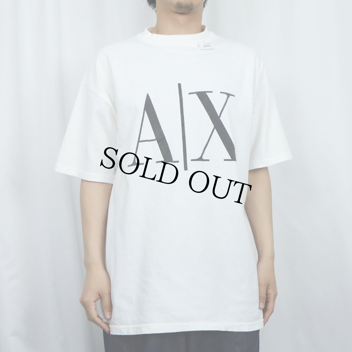 画像2: 90's ARMANI EXCHANGE USA製 "A/X" ロゴプリントTシャツ L (2)