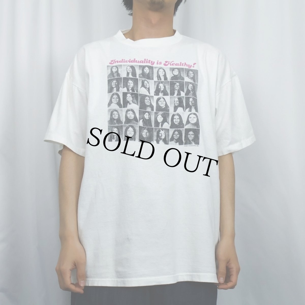 画像2: 90's USA製 "Individuality is Healthy!" フォトプリントTシャツ XL (2)