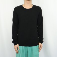 画像2: Lord & Tayloe カシミアニットセーター BLACK XL (2)