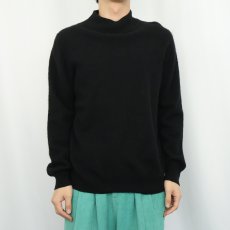 画像2: Westbound モックネック カシミアニットセーター BLACK L (2)