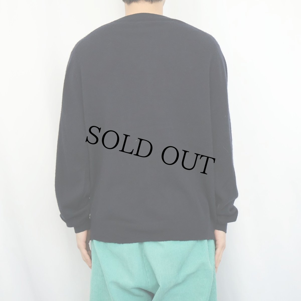 画像3: Vネック カシミアニットセーター NAVY (3)