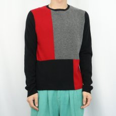 画像4: valerie stevens パネル切り替え カシミアニットセーター L (4)