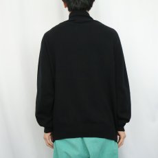 画像4: Mac Alan 千鳥格子柄 ハーフジップ カシミアニットセーター BLACK XXL (4)