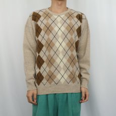 画像2: 80〜90's Burberrys アーガイル柄 ウールニットセーター SIZE44 (2)