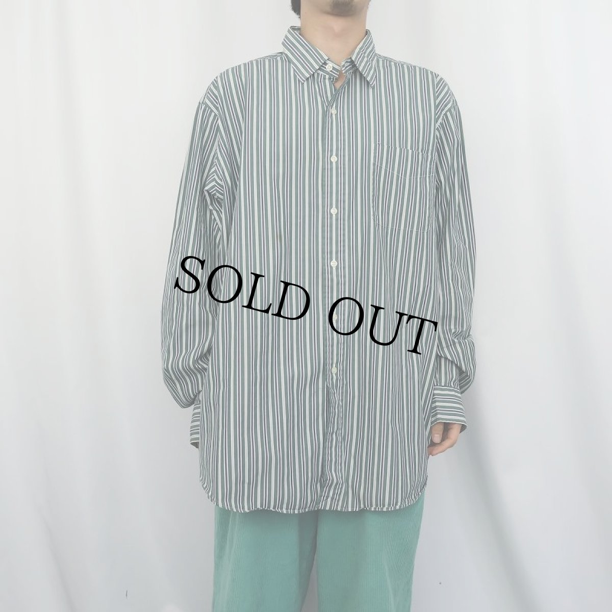 画像2: POLO Ralph Lauren "CURHAM SPORT" ストライプ柄 コットンシャツ XXL (2)