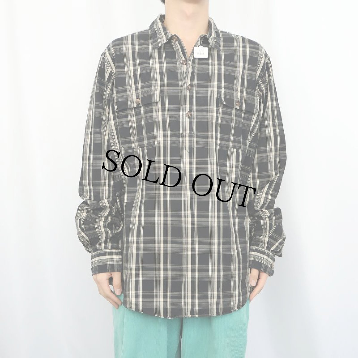 画像2: POLO Ralph Lauren チェック柄 コットンプルオーバーシャツ BLACK XL (2)