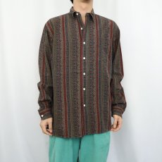 画像2: POLO Ralph Lauren "LOWELL SPORT" 総柄 シルク×コットン シャツ M (2)