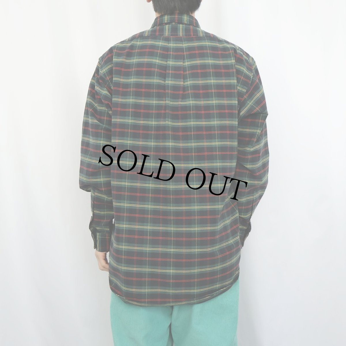 画像3: 90's〜 POLO Ralph Lauren "LANGSTON" ロゴ刺繍 チェック柄 コットンシャツ M (3)