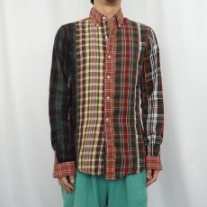 画像3: POLO Ralph Lauren "CUSTOM FIT" チェック柄 クレイジーパターン コットンボタンダウンシャツ S (3)