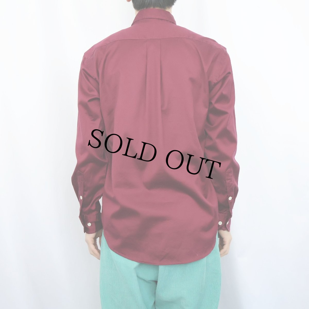 画像3: Ralph Lauren "BLAKE" コットンサテン ボタンダウンシャツ S (3)