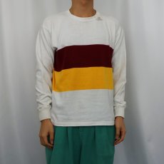 画像2: 80's〜 The Tease Knitting Co. Ltd. ファットボーダー柄 ロンT (2)