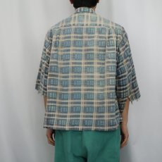 画像4: 60's Sports Wear チェック柄 オープンカラー プリントネルシャツ (4)