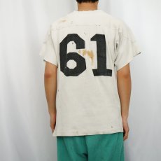 画像4: 40〜50's カットオフスリーブ コットンフットボールTシャツ (4)