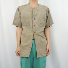 画像3: 30〜40's Old Glory マチ付き カットオフスリーブ ウールシャツ (3)