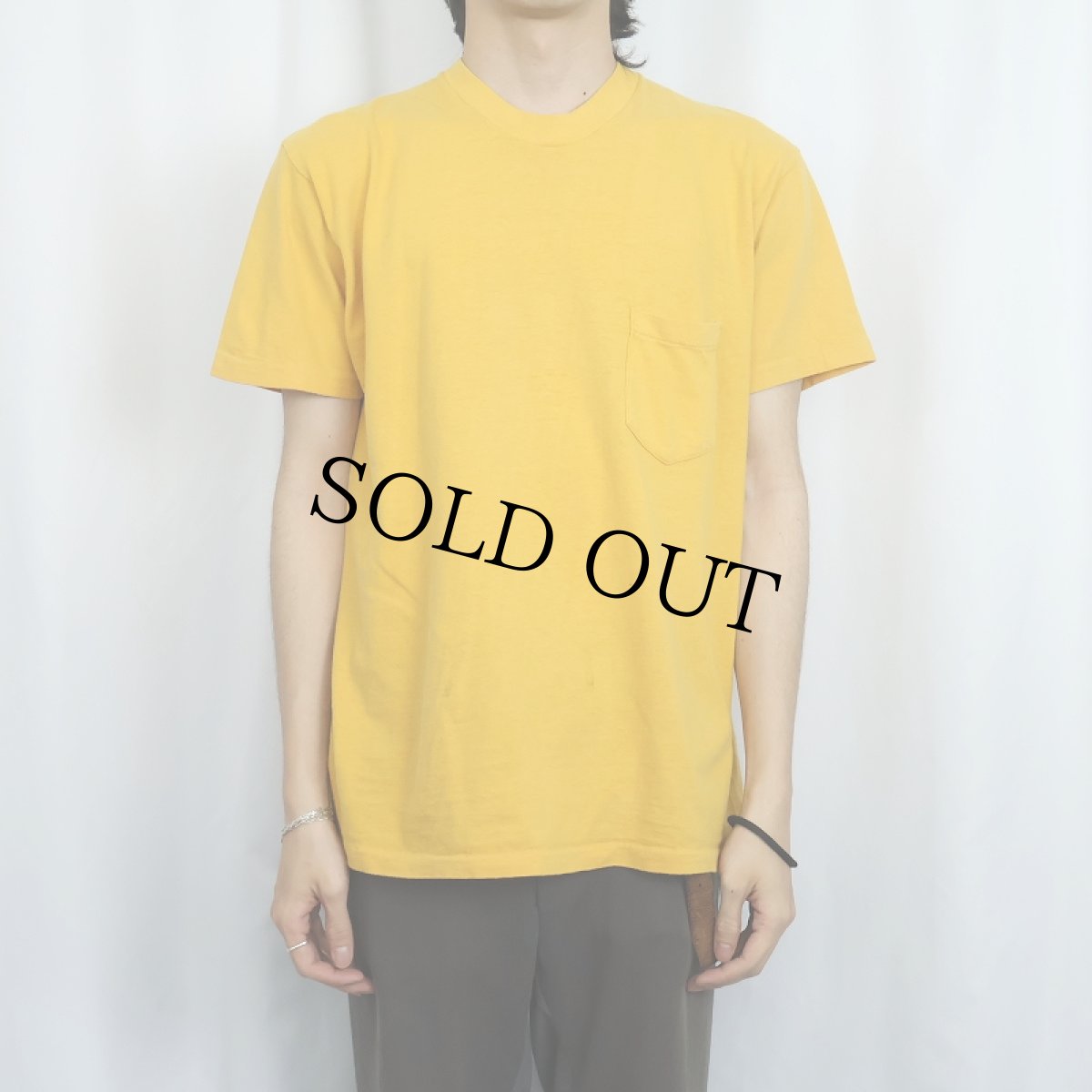画像2: 〜80's Pocket Polo 無地 ポケットTシャツ XL (2)