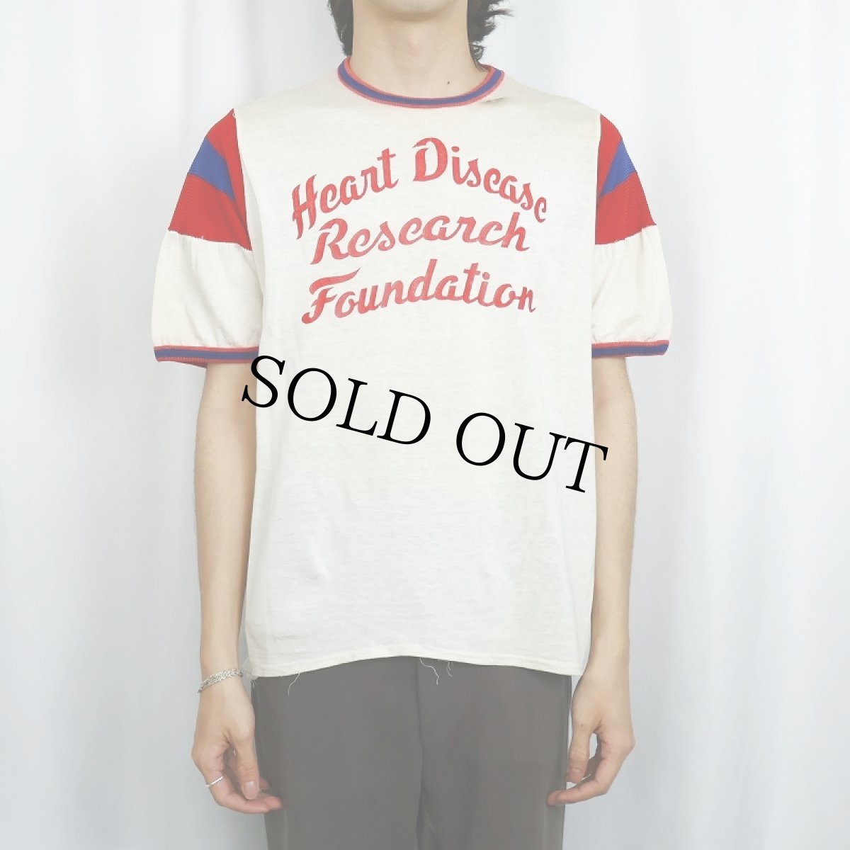 画像3: 〜80's "Heart Disease..." レーヨンフットボールTシャツ XL (3)