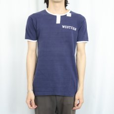 画像2: 60's Champion C中ランタグ "WESTERN" チョコチン リンガーTシャツ NAVY M (2)