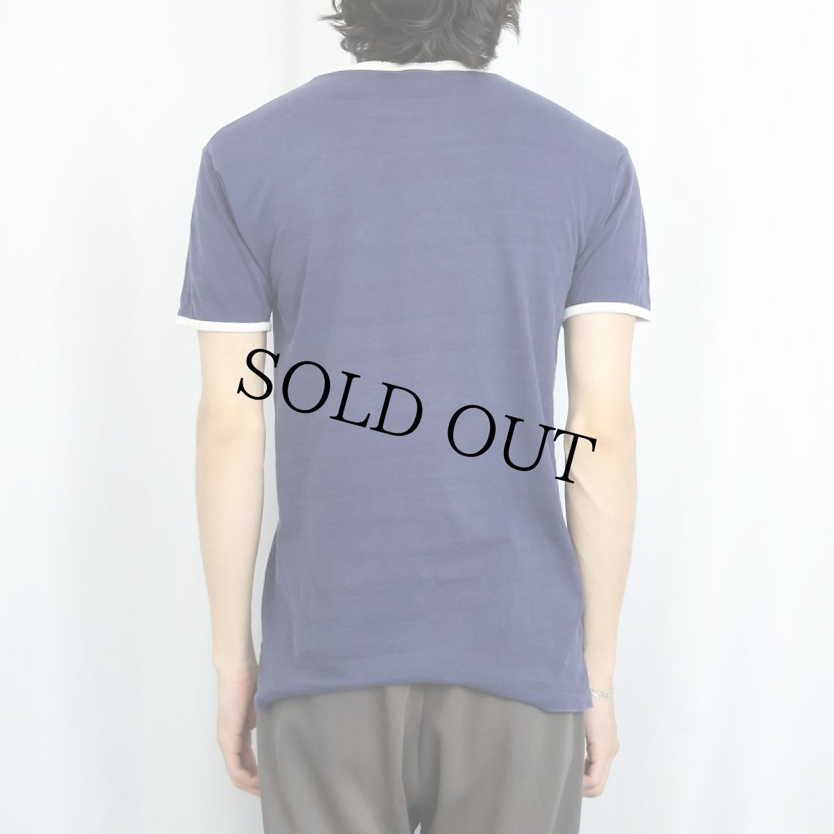 画像3: 60's Champion C中ランタグ "WESTERN" チョコチン リンガーTシャツ NAVY M (3)