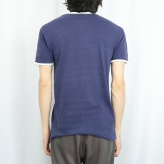 画像3: 60's Champion C中ランタグ "WESTERN" チョコチン リンガーTシャツ NAVY M (3)