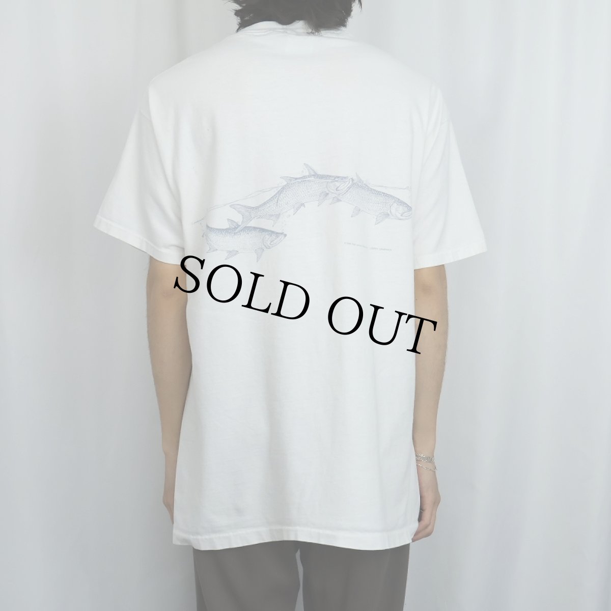 画像4: 90's LIBERTY GRAPHICS USA製 "Alan James Robinson" 魚プリントTシャツ XL (4)