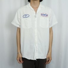 画像2: 60's ワッペン付き コットンワークシャツ M (2)