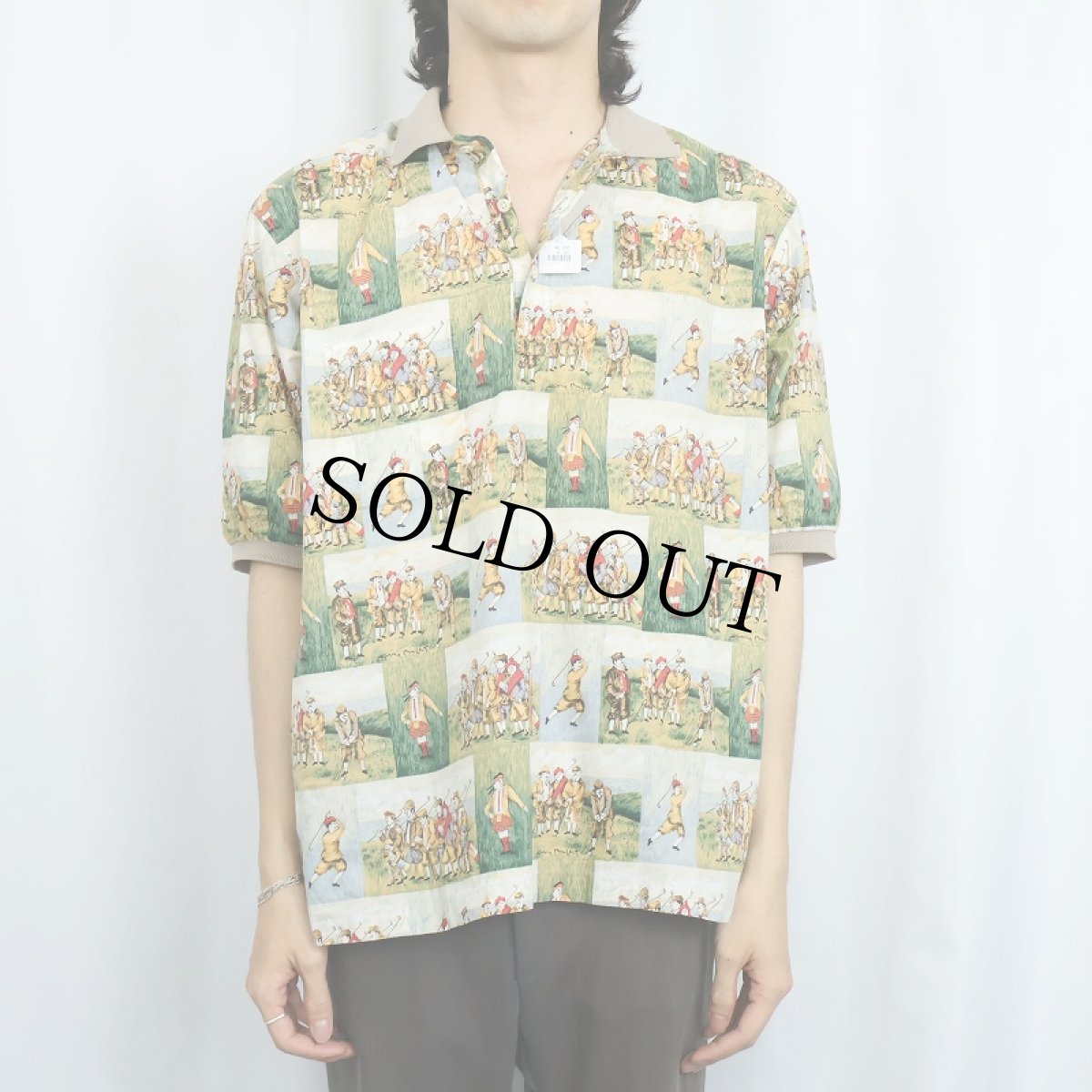 画像2: 90's Guy Buffet Collection by Reyn Spooner アート柄 コットンアロハシャツ (2)