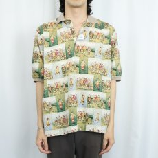 画像2: 90's Guy Buffet Collection by Reyn Spooner アート柄 コットンアロハシャツ (2)