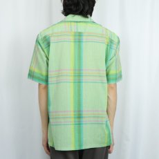 画像3: 70's Frederick & Nelson チェック柄 オープンカラーシャツ (3)