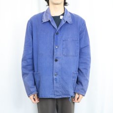 画像2: 70's〜 EURO HBT コットンワークカバーオール (2)
