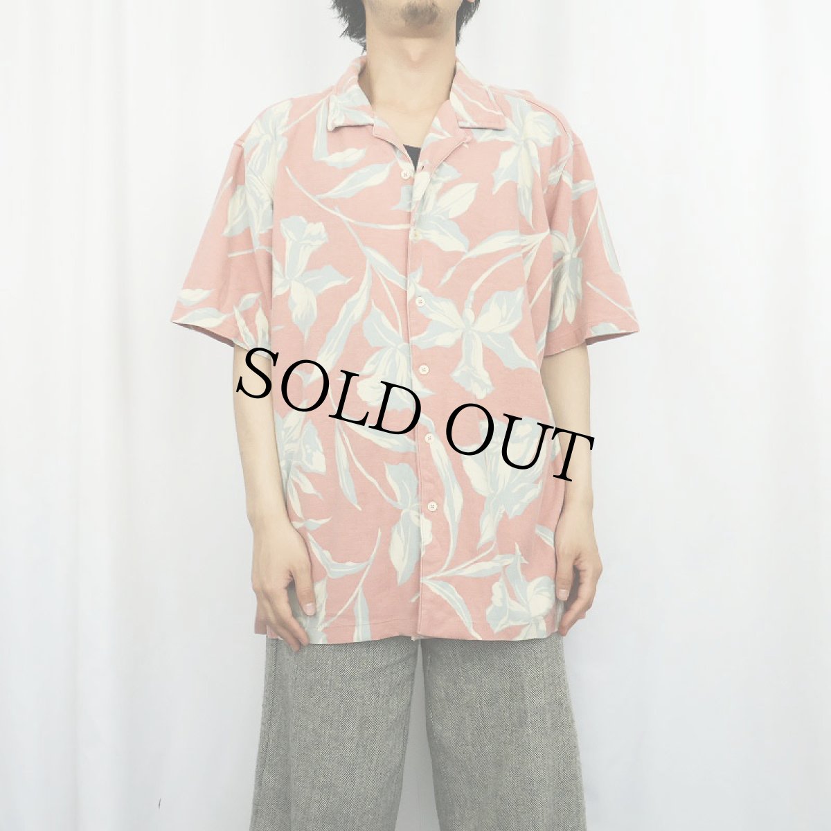 画像2: 90's POLO Ralph Lauren USA製 花柄 コットンアロハシャツ L (2)
