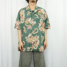 画像2: 90's POLO SPORT Ralph Lauren 花柄 コットンアロハシャツ XL (2)