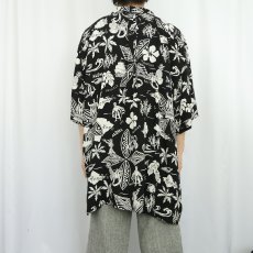 画像3: POLO Ralph Lauren "CLASSIC FIT" 総柄 レーヨンアロハシャツ BLACK 3XB (3)