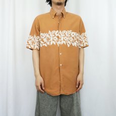 画像2: 70's KENNINGTON 3点留め 花柄 コットンアロハシャツ L (2)