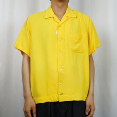 画像3: 50〜60's King Louis USA製 "EDMONDS FIRE DEPT" レーヨンボウリングシャツ L (3)