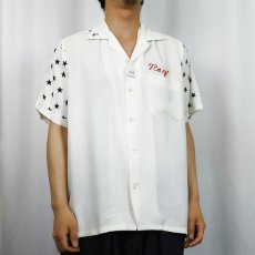 画像3: 60's King Louis "ALL STAR" チェーン刺繍 レーヨンボウリングシャツ M (3)