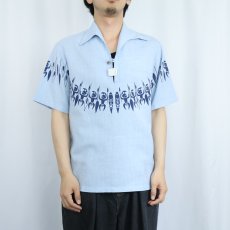 画像2: 70's IOLANI インディアン柄 スキッパーアロハシャツ (2)
