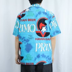 画像4: 70's HAWAIIAN HOLIDAY "PRIMO BEER" オールオーバーパターン ビールブランド コットンアロハシャツ (4)