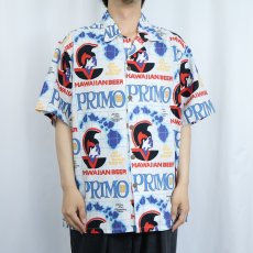 画像3: 〜80's PRIMO BEER オールオーバーパターン ビールブランド コットンアロハシャツ (3)