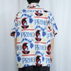 画像4: 〜80's PRIMO BEER オールオーバーパターン ビールブランド コットンアロハシャツ (4)