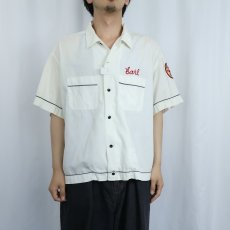 画像3: 60's Hilton "MEL'S SINCLAIR CATO, N.Y." チェーン刺繍×ワッペン付き ボウリングシャツ XL (3)
