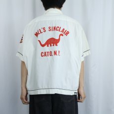 画像4: 60's Hilton "MEL'S SINCLAIR CATO, N.Y." チェーン刺繍×ワッペン付き ボウリングシャツ XL (4)